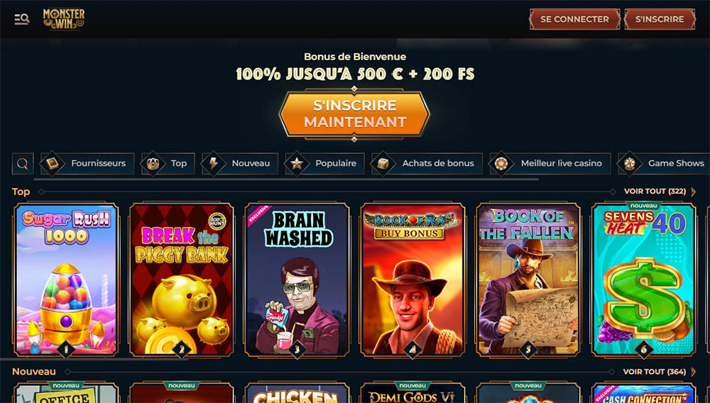 MonsterWin casino en argent réel